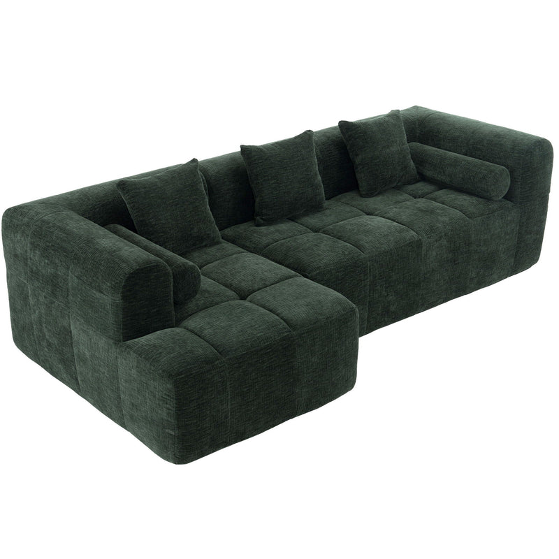 Sectional Free Combined Sofa With 2 Side Pockets by HouseOfZazla