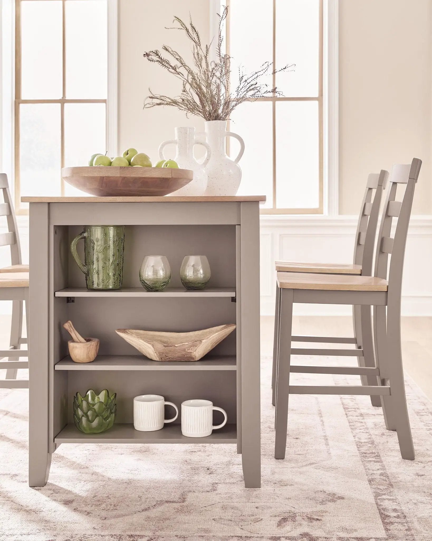 Harperfeld - Rectangular Dining Room Counter Table - Natural / Gray by Unique Piece Furniture