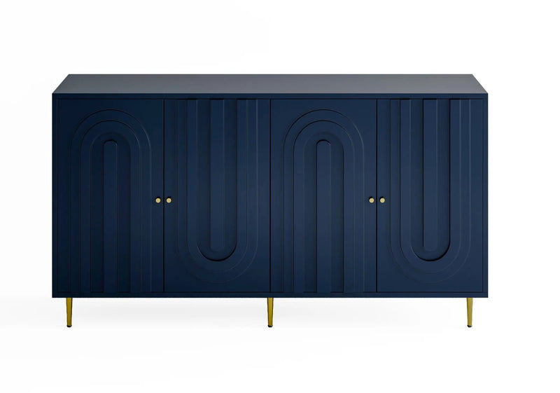 Modern Lacquered 4 Door Cabinet Sideboard Buffet Server Cabinet Storage Cabinet, For Living Room, Entryway, Hallway, Office, Kitchen And Dining Room by Unique Piece Furniture