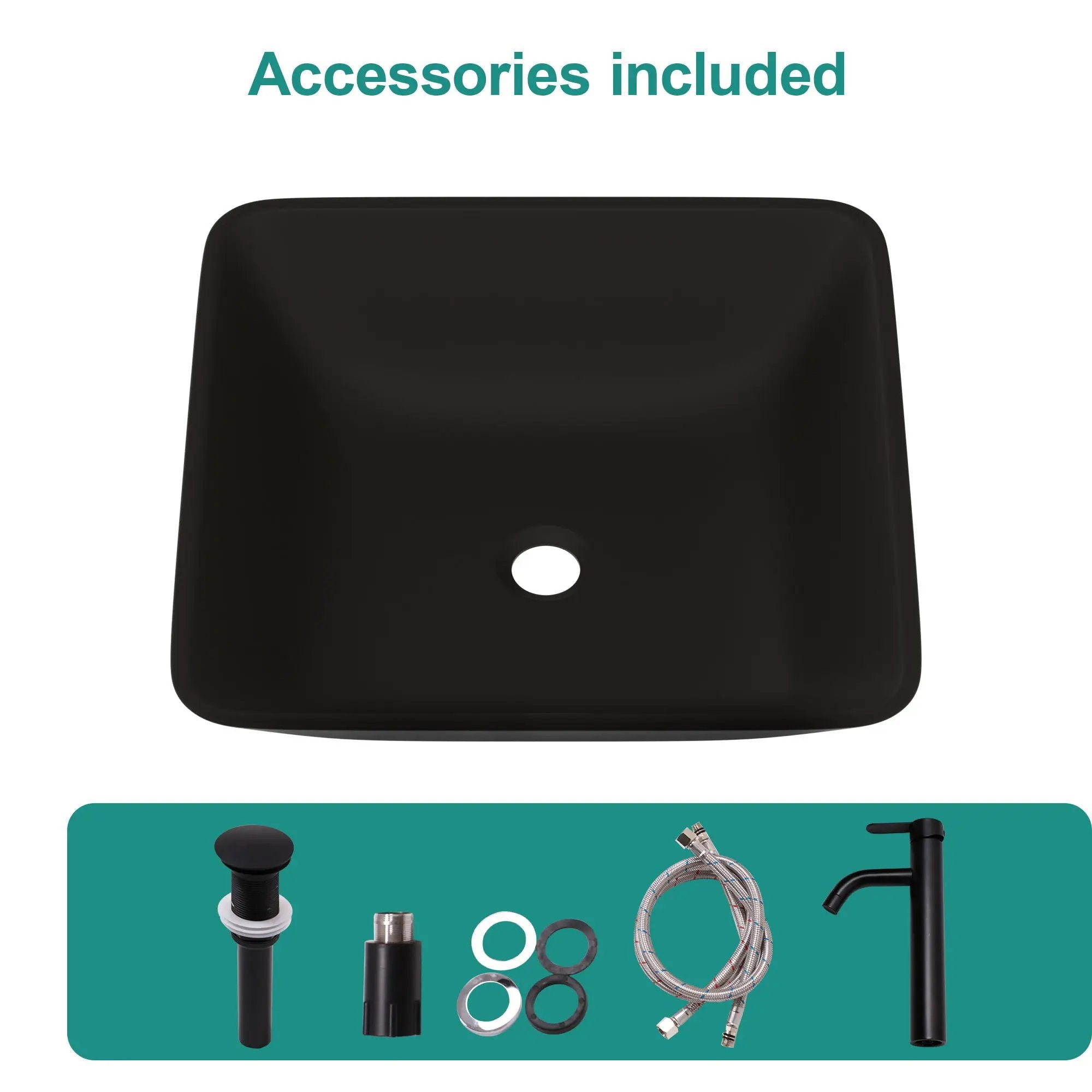 Artistic Vessel Sink With Faucet And Pop Up Drain - Matte Black by HouseOfZazla