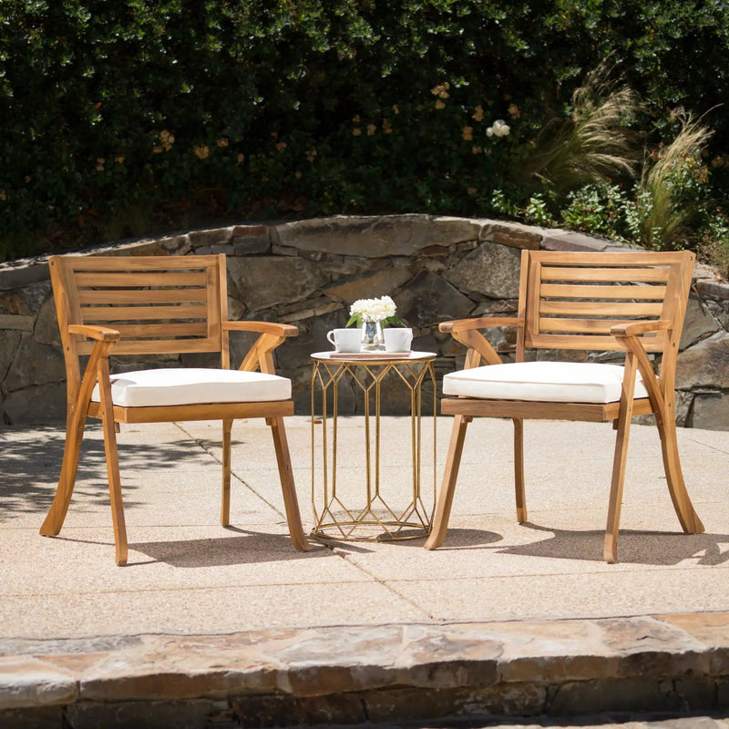 Outdoor Dining Set With Coffee Table And 2 Chairs - Teak by HouseOfZazla