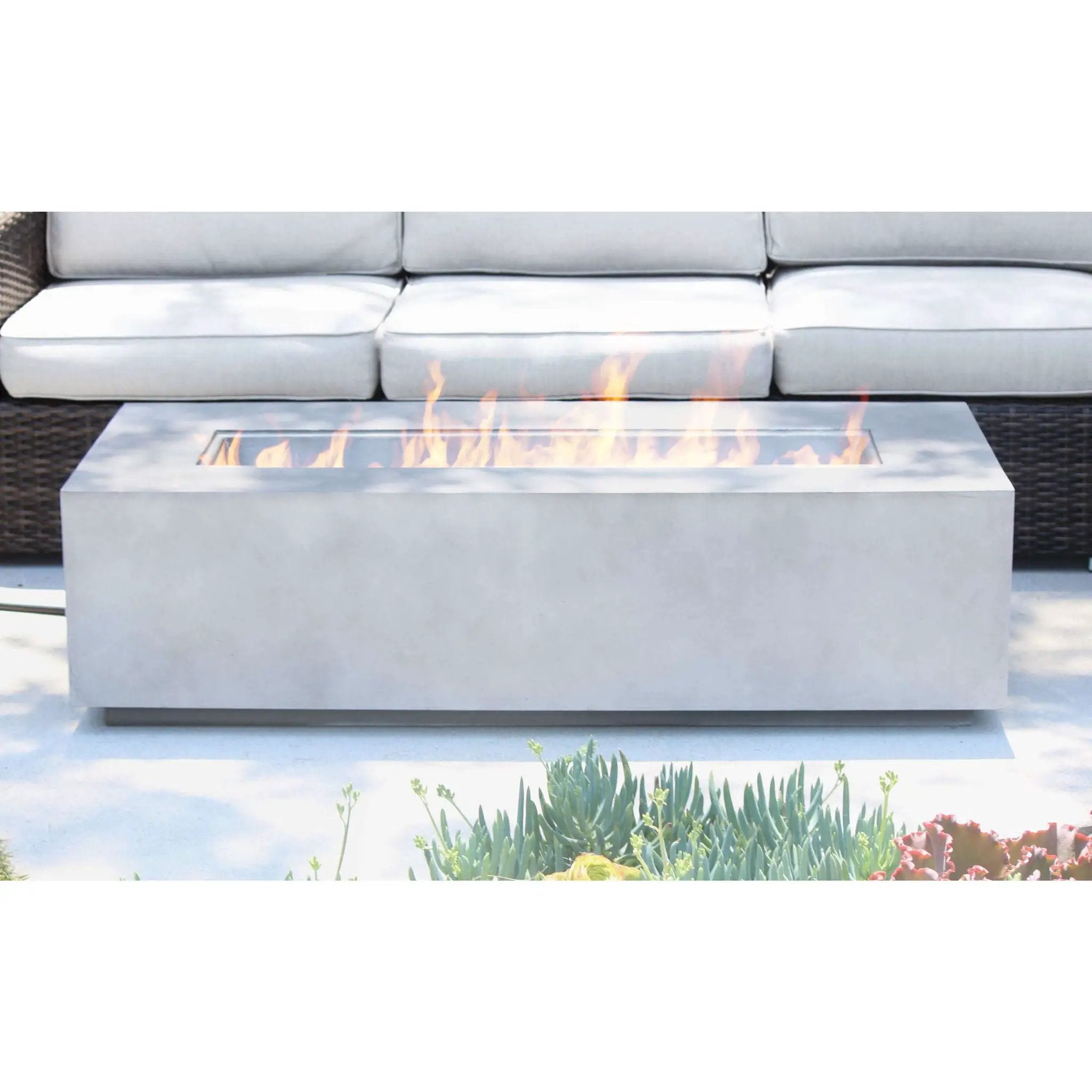 Modern Concrete Design Propane Outdoor Fire Pit Table by HouseOfZazla