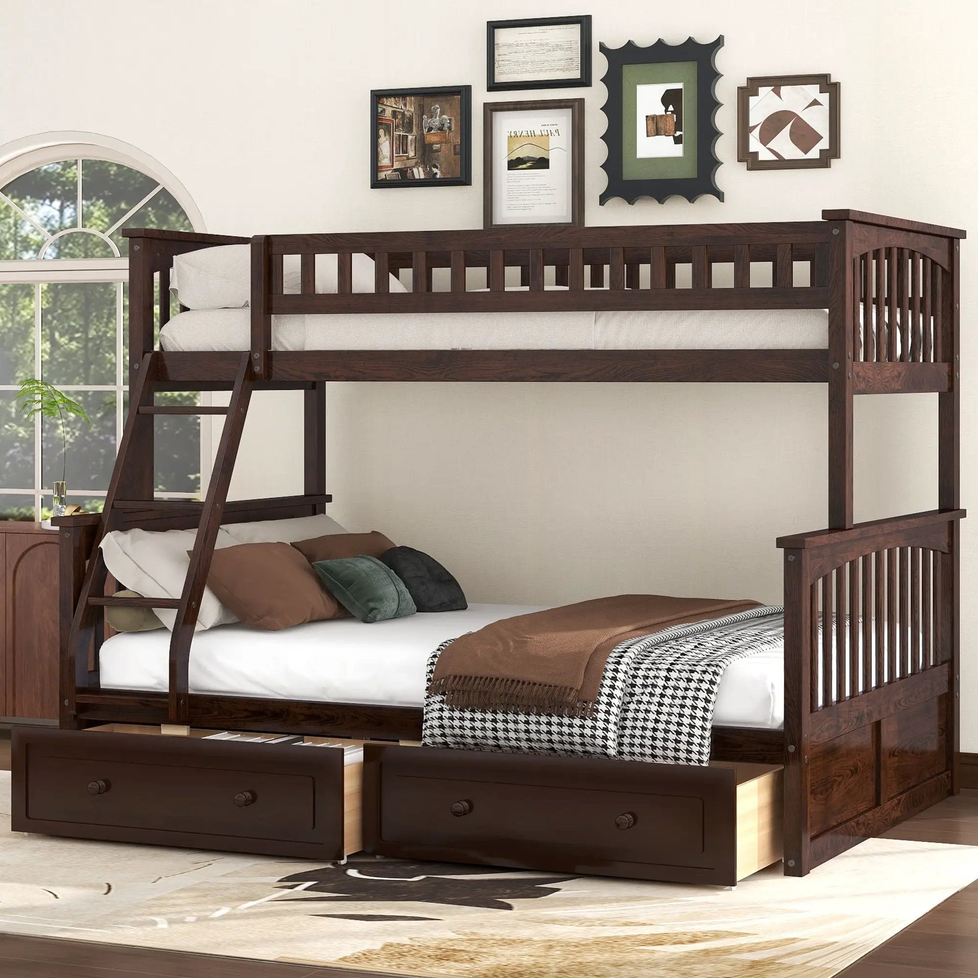 Bunk Bed With Drawers, Convertible Storage Bed by Unique Piece Furniture