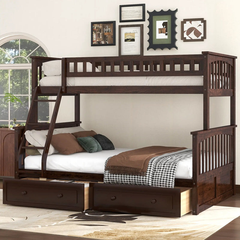 Bunk Bed With Drawers, Convertible Storage Bed by Unique Piece Furniture