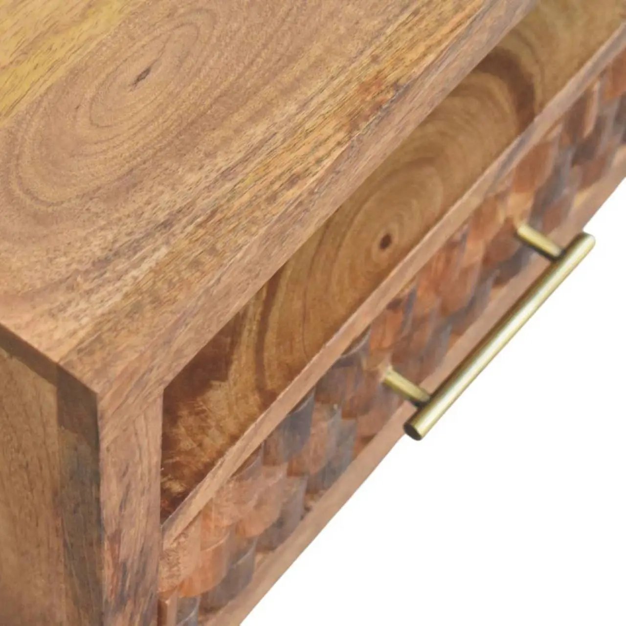 Solid Wood Arno Wall-Mounted Nightstand in Golden Teak by HouseOfZazla