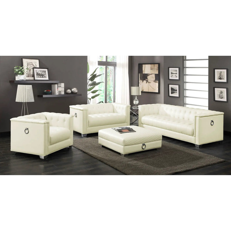 Cordelia - Square Ottoman - White by HouseOfZazla