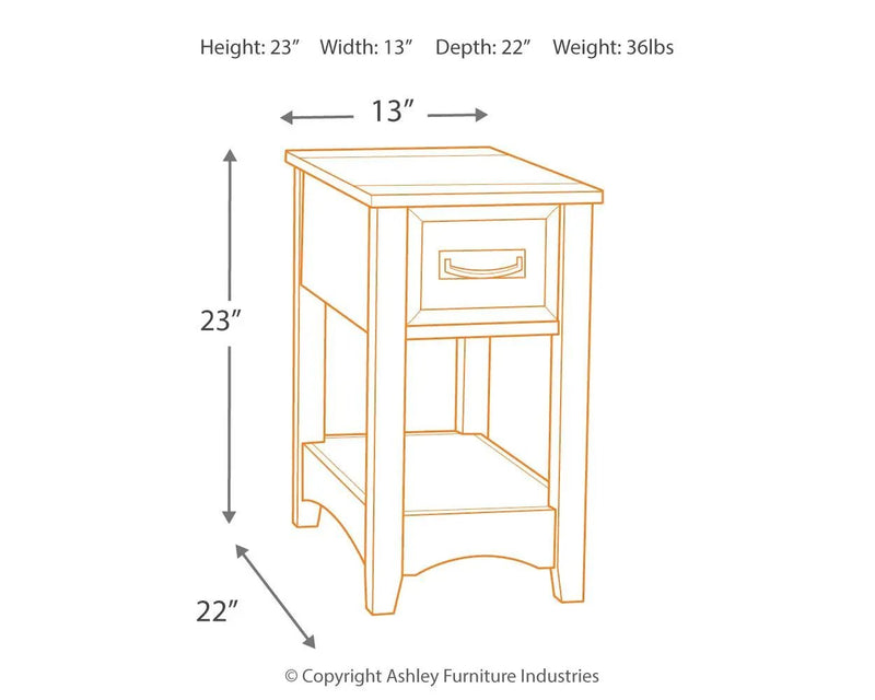 Breegin - Chair Side End Table - 1 Drawer - Brown by Unique Piece Furniture