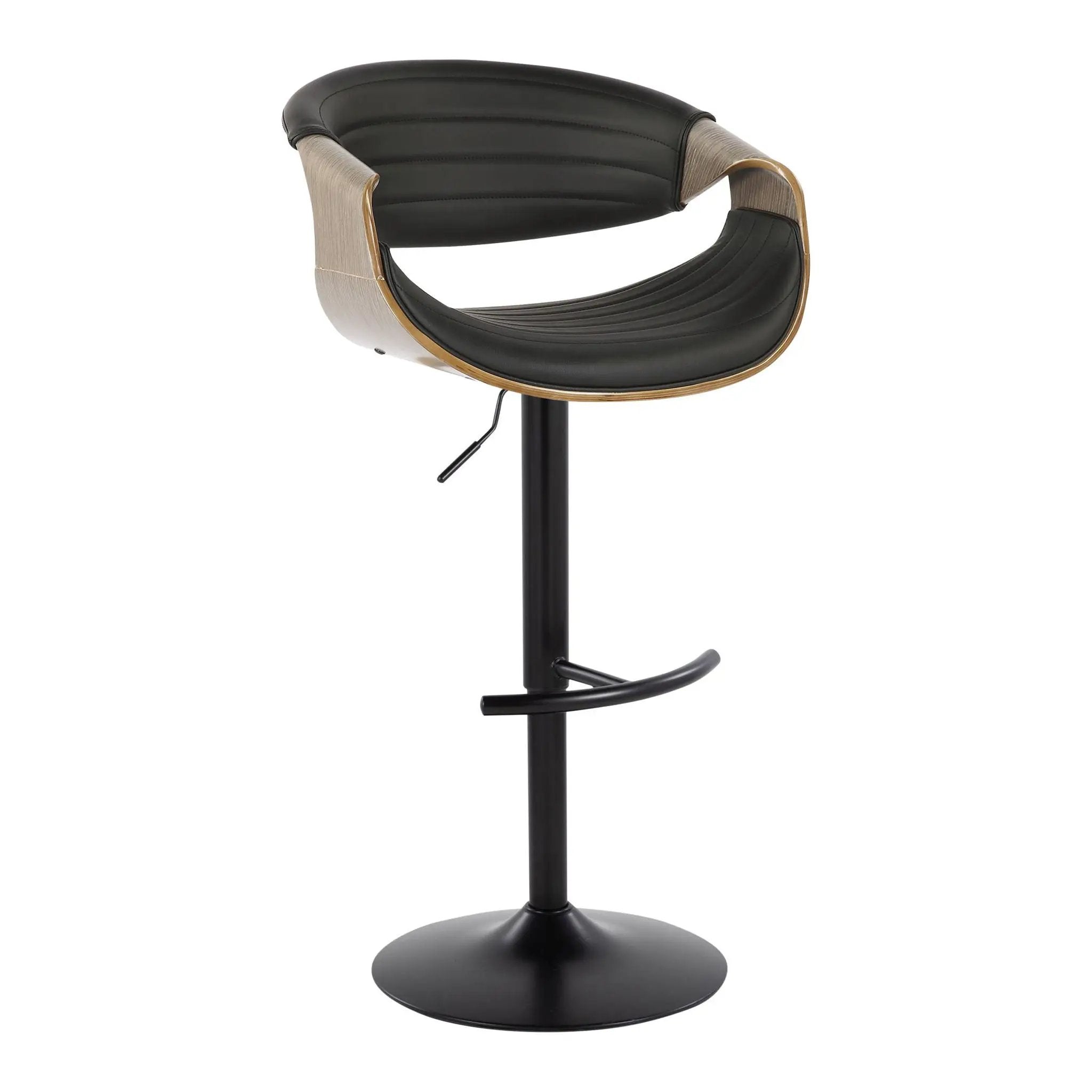 Symphony - Mid Century Modern Adjustable Barstool With Swivel With Rounded T Footrest (Set of 2) by Unique Piece Furniture