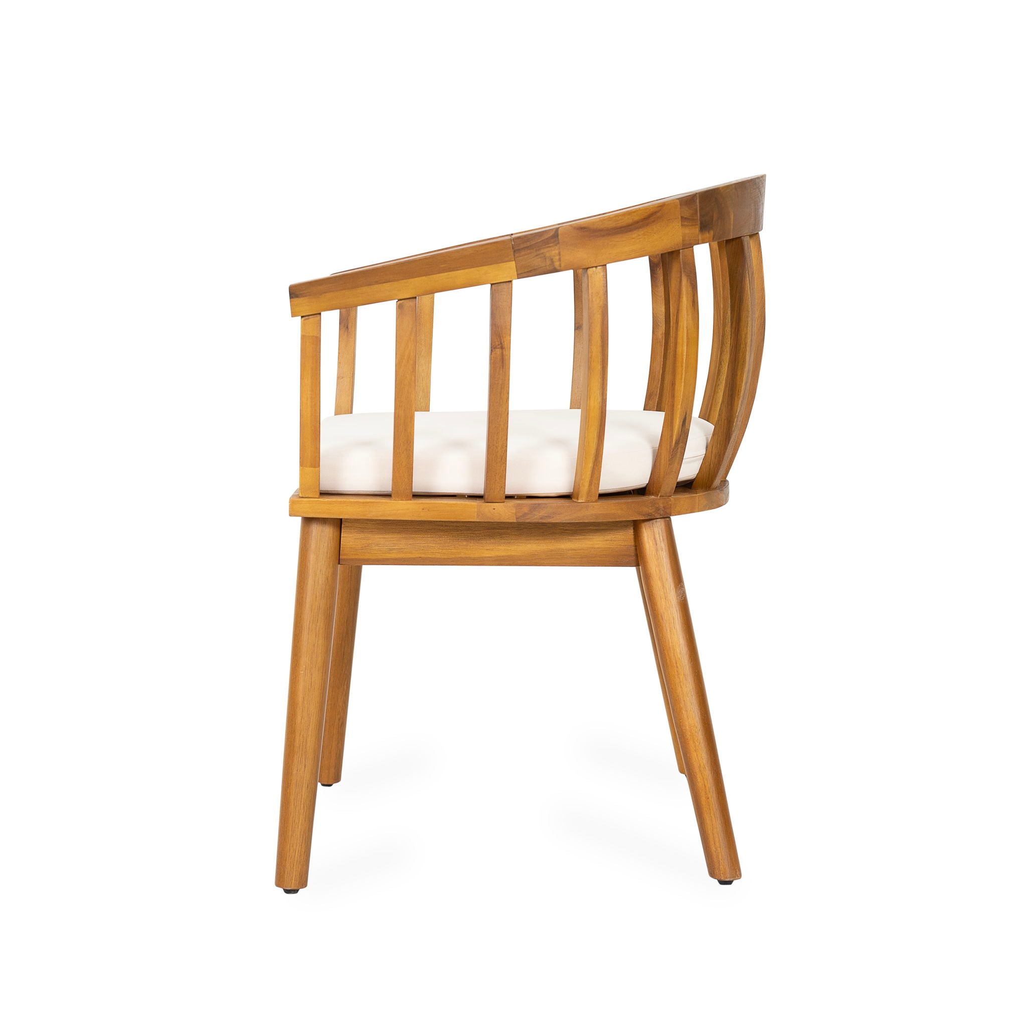 Klismos Dining Armchair (Set of 2) - Teak / Beige by HouseOfZazla