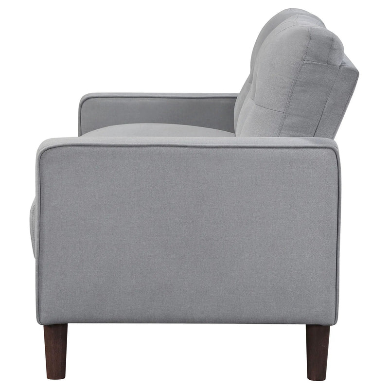 Bowen Upholstered Track Arm Tufted Loveseat Grey by Unique Piece Furniture