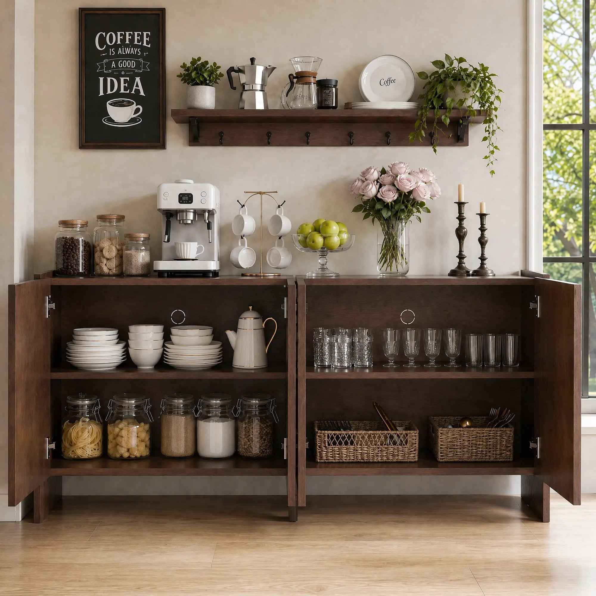 Mid-Century Modern 4-Door Credenza Sideboard by HouseOfZazla