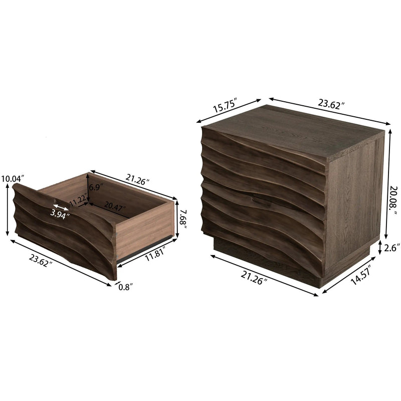 Solid Wood Nightstands with 2 Drawers by HouseOfZazla