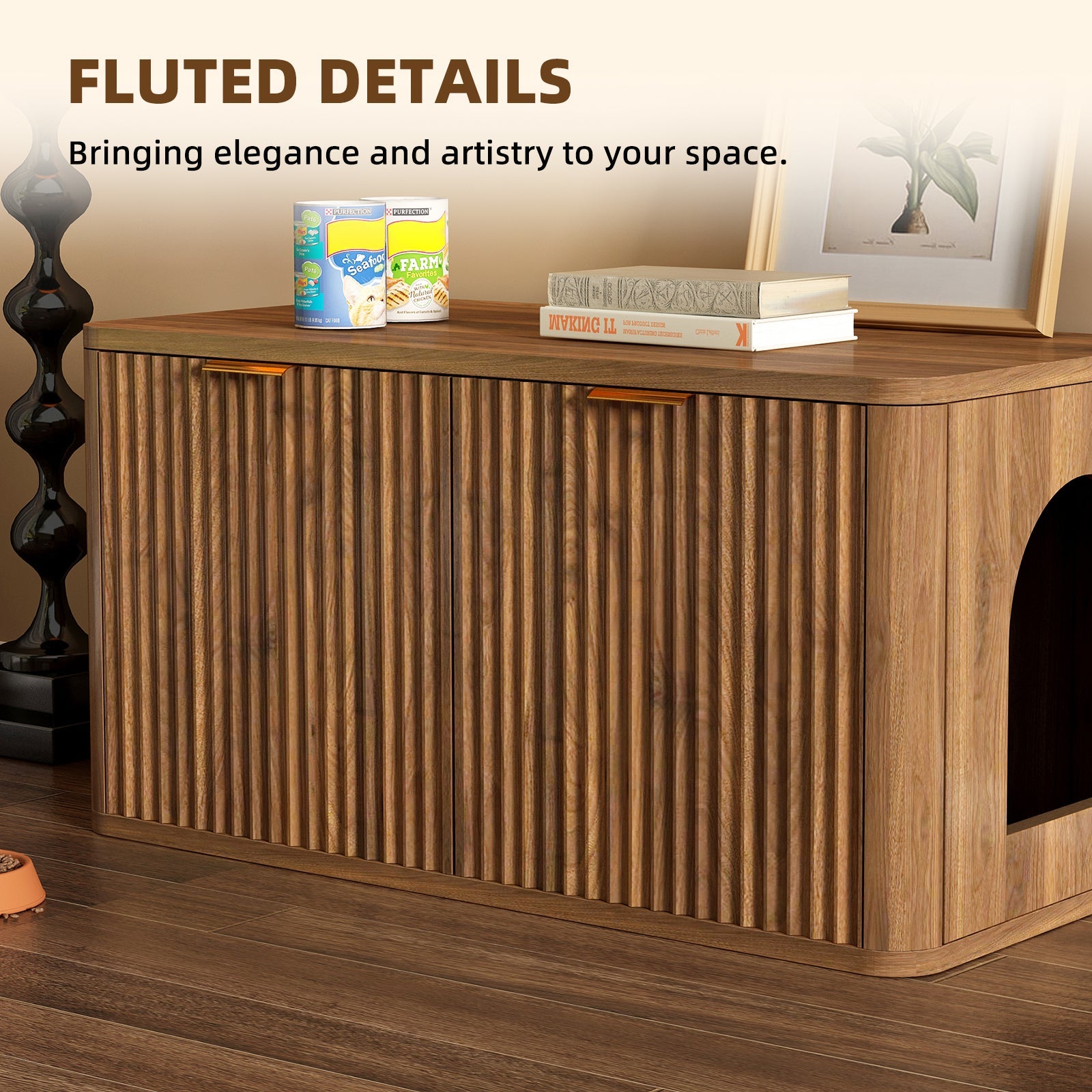 31.5" Walnut Finish Hidden Litter Box Furniture by HouseOfZazla