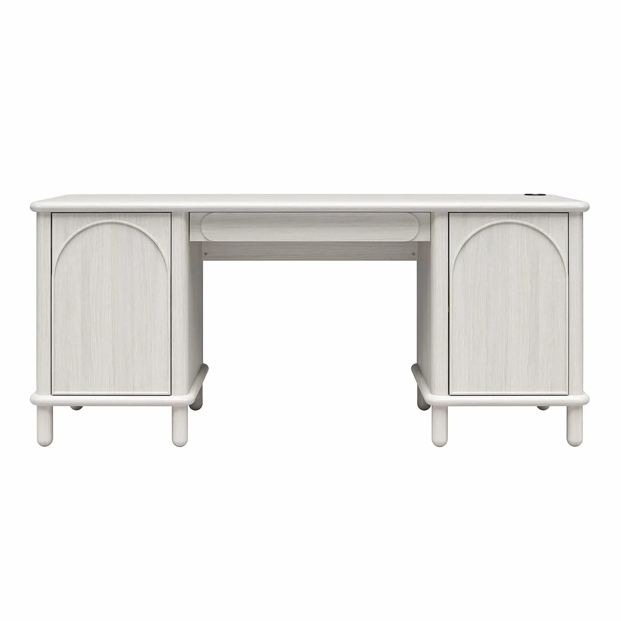 Selena - Double Pedestal Desk - Rustic White by HouseOfZazla