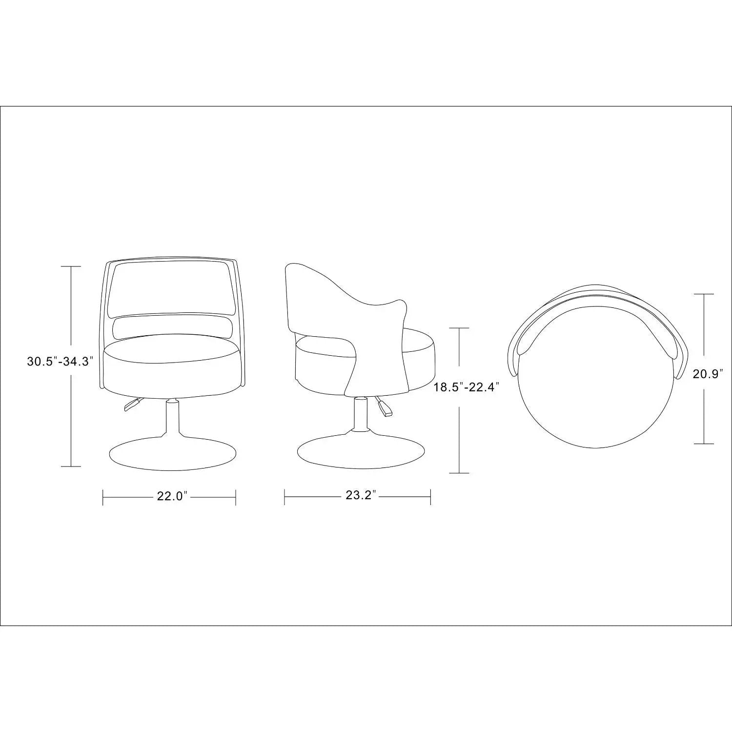 Salon - Swivel Lounge Chair 2 Tone Design With Adjustable Height And Full Swivel For Living Room - White by HouseOfZazla