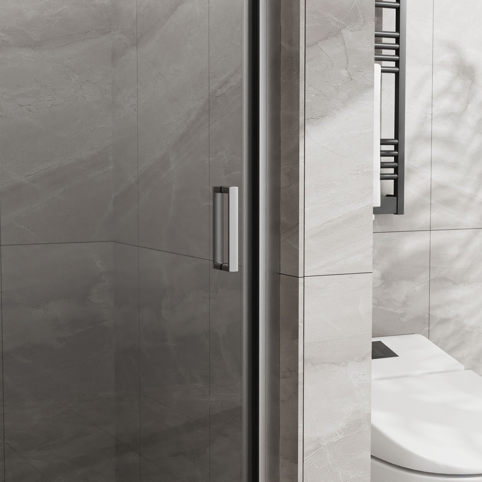 Pivot Shower Door, Tempered Glass, Semi Frameless by HouseOfZazla