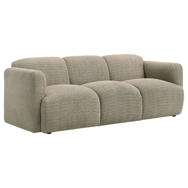 Dorset Fabric Upholstered Round Track Arm Sofa Brown
