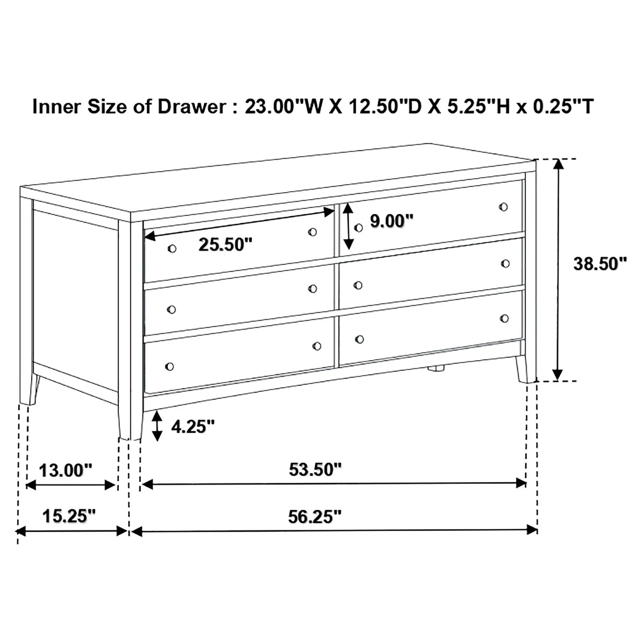 Wedgewood - 6 Drawers Dresser - Cappuccino by HouseOfZazla