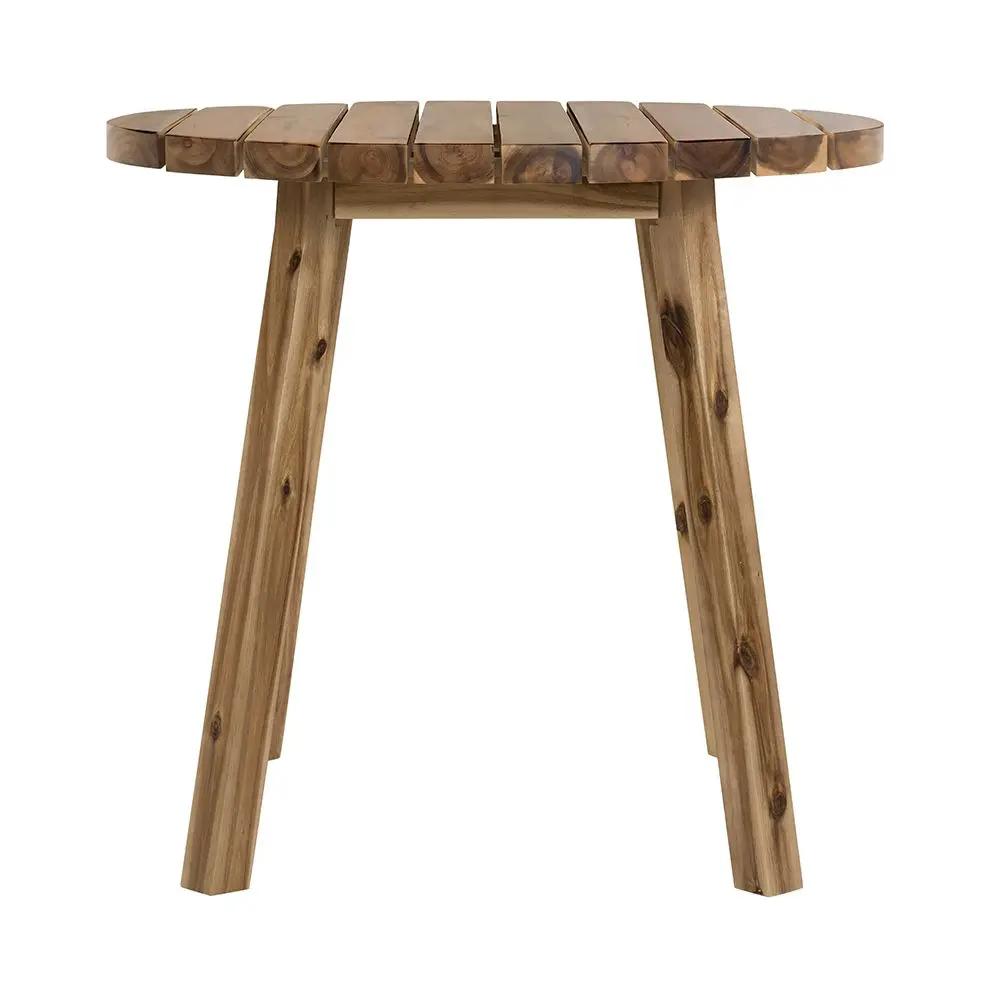 Round Dining Table, Solid Wood - Natural Wood / Brown by HouseOfZazla