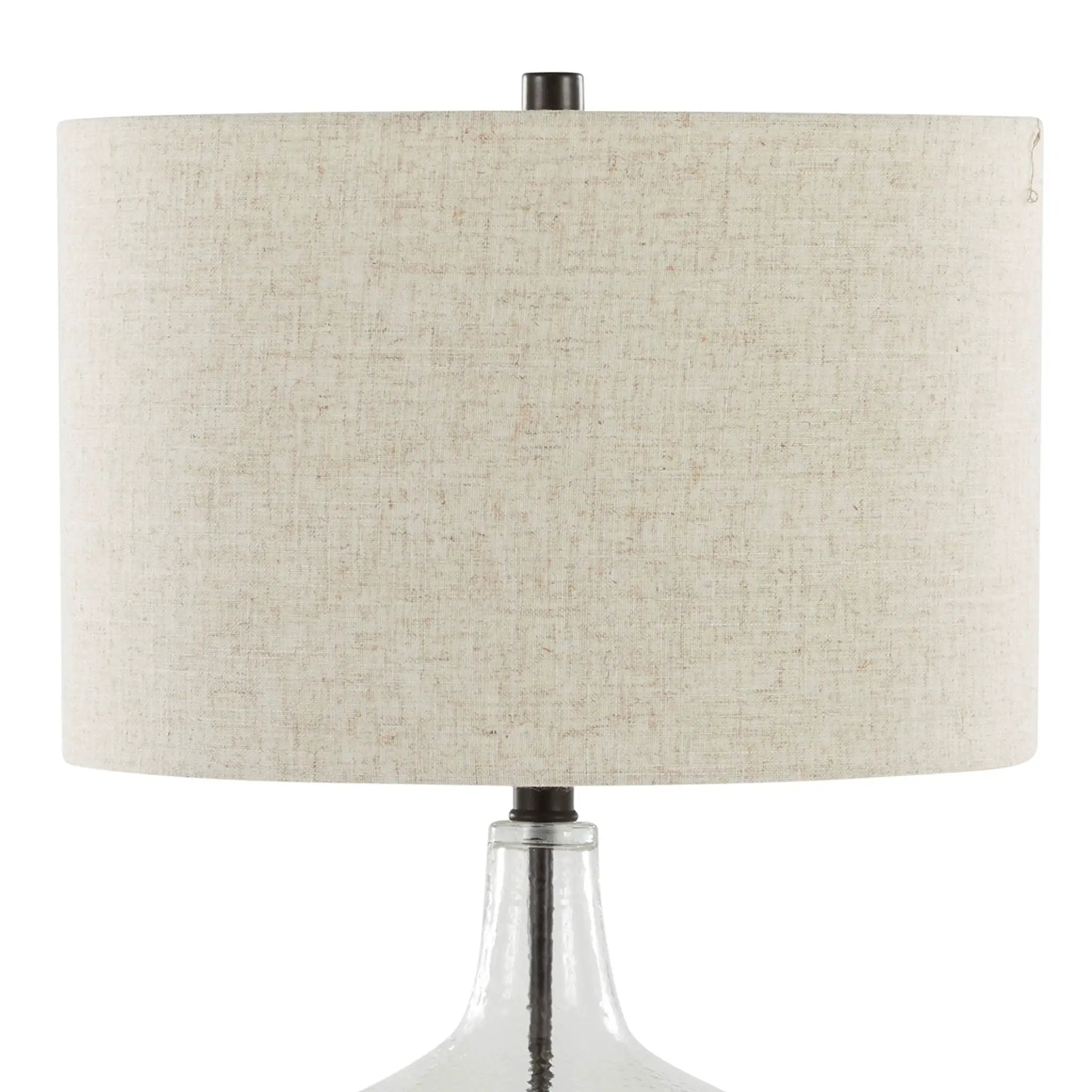 Botella - Contemporary Table Lamp Built In USB Port (Set of 2) - Clear / Oil Bronze / Natural by HouseOfZazla