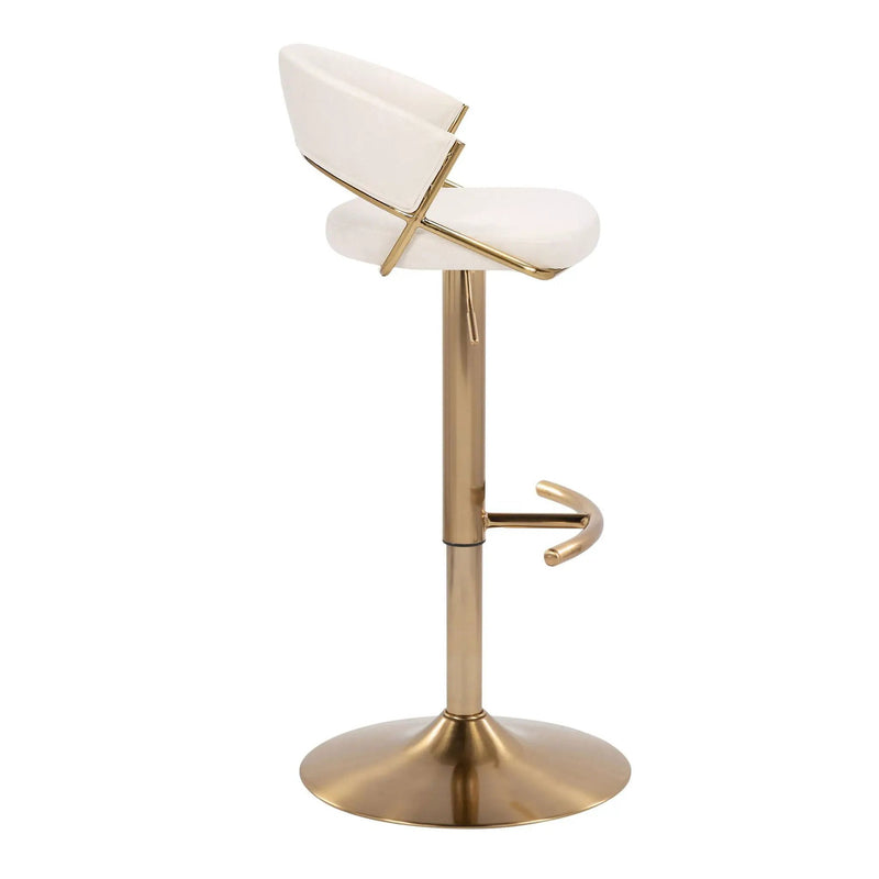 Jie - Contemporary Adjustable Barstool With Swivel With Rounded T Footrest (Set of 2) by Unique Piece Furniture