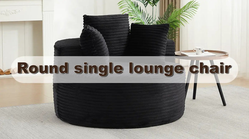 43-Inch Round Corduroy Single Sofa by HouseOfZazla