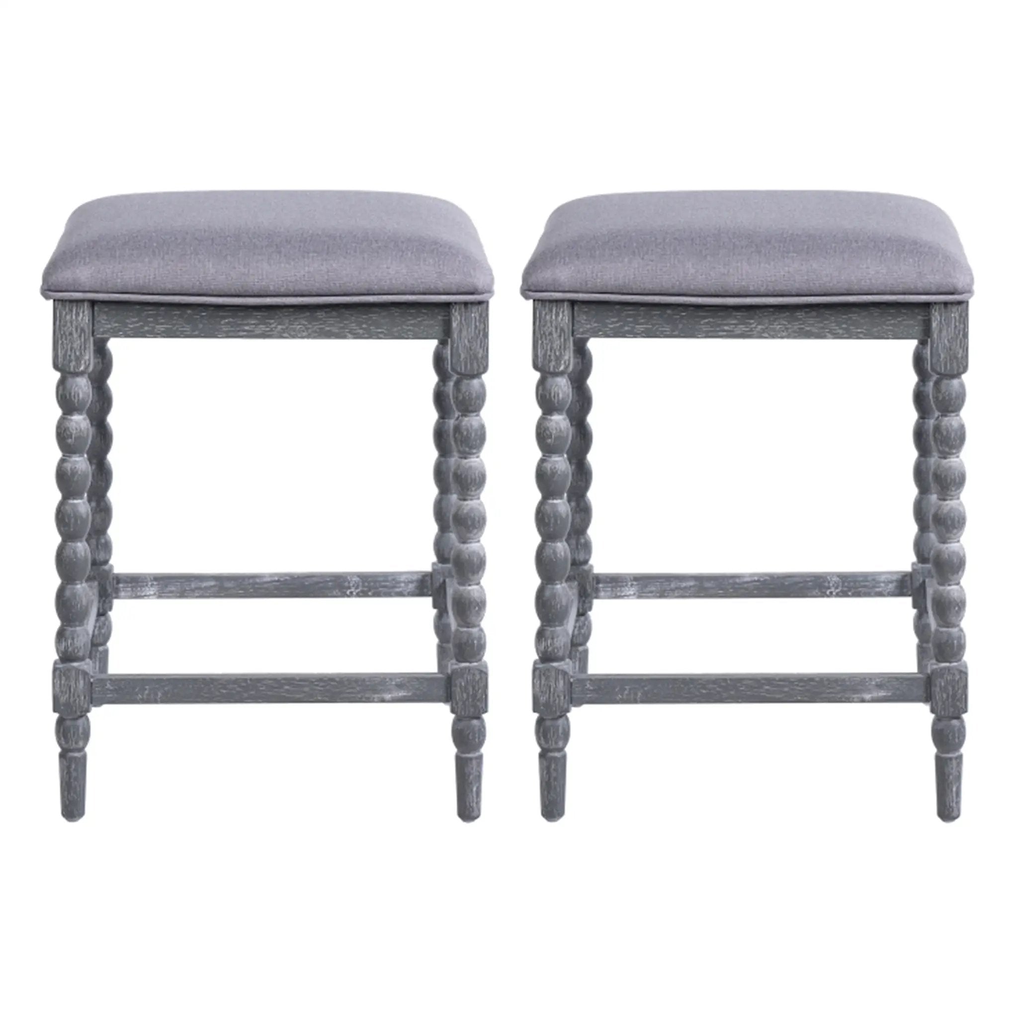 26" Counter Stools - Set of 2 with Upholstered Seat by HouseOfZazla