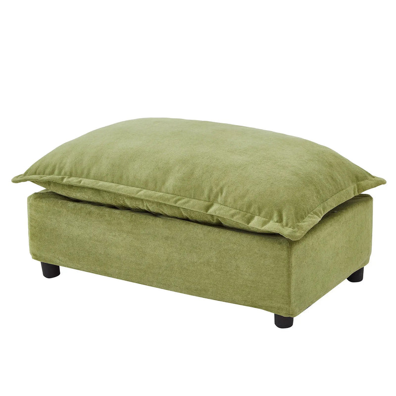 Modern Cozy Upholstered Armchair Sofa With Movable Ottoman