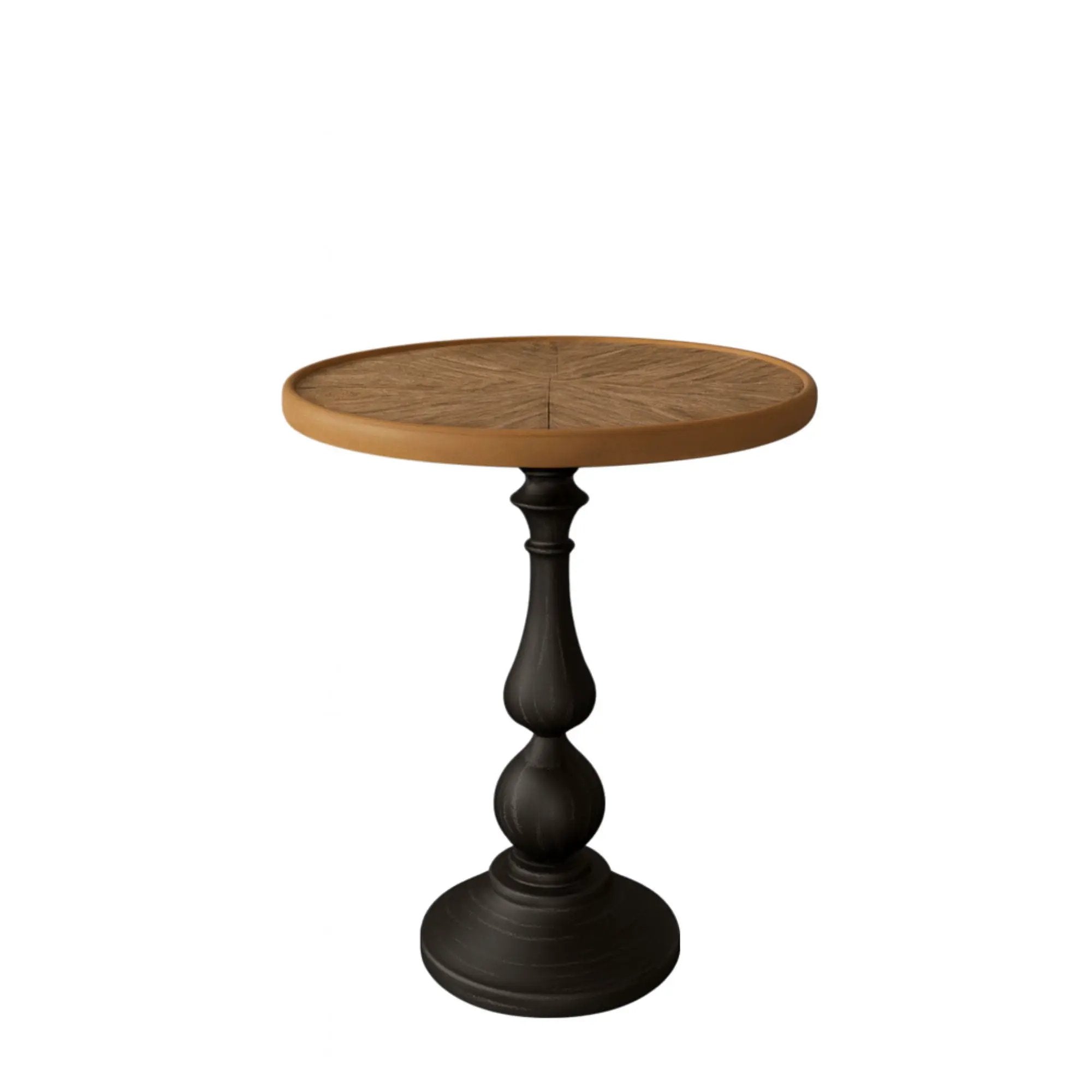 Round End Table With Pedestal Base - Natural Wood by Unique Piece Furniture
