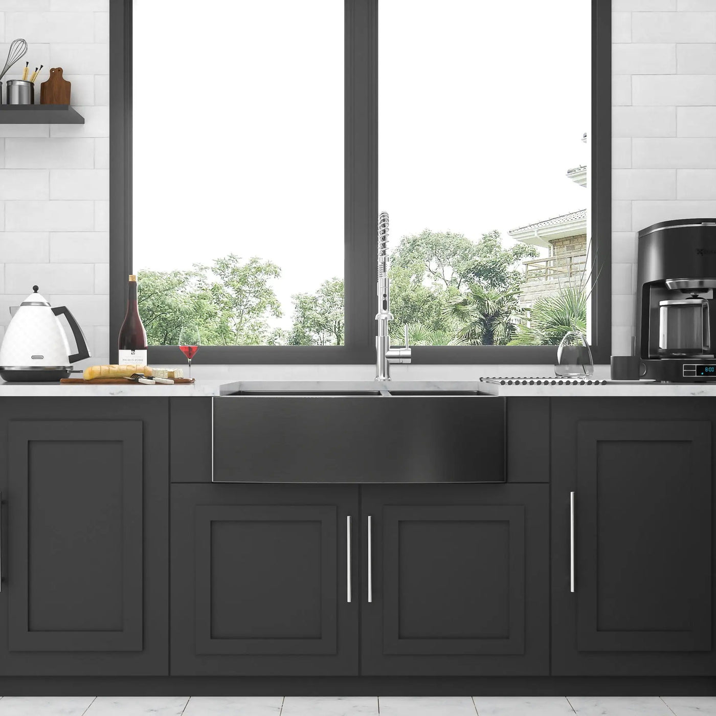 Double Bowl Farmhouse Sink, Stainless Steel Apron Front by HouseOfZazla