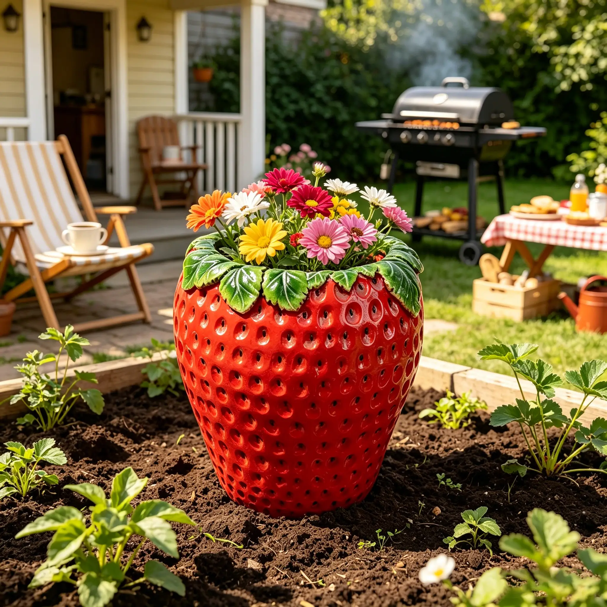 15'' Tall Strawberry Shaped Planter Pot by HouseOfZazla