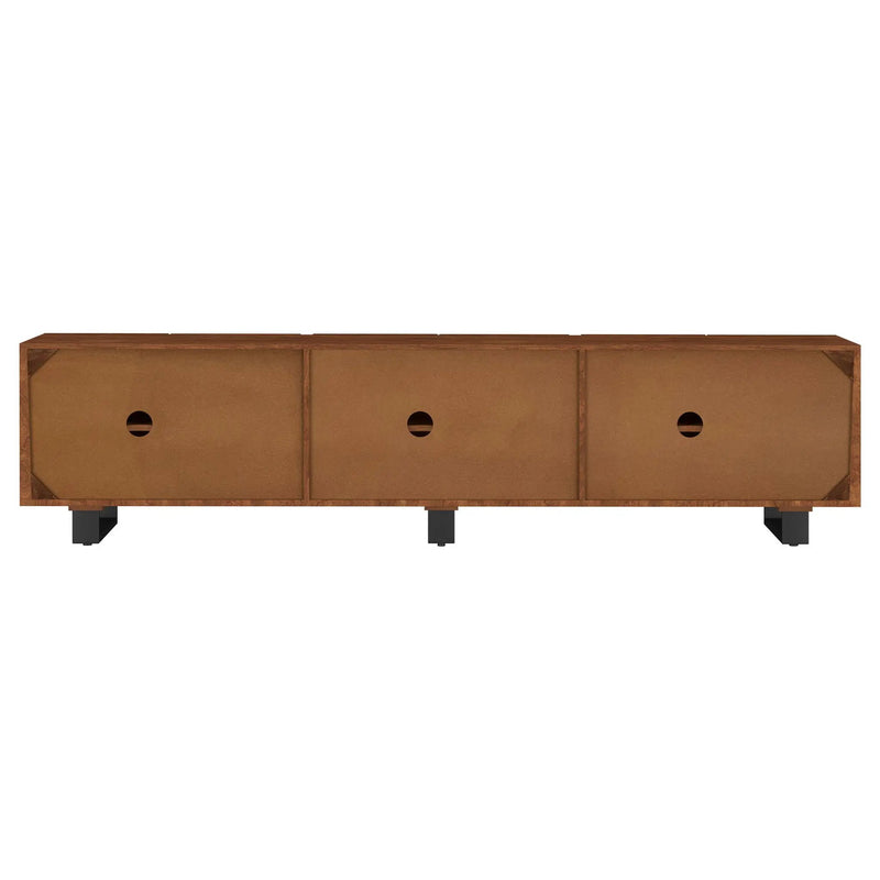 Harper - TV Stand Media Console With Curved Doors - Brown