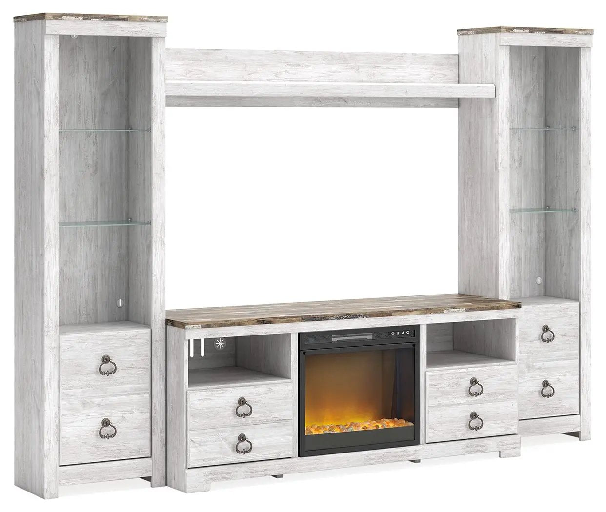 Willowton - Entertainment Center With Fireplace Option by Unique Piece Furniture