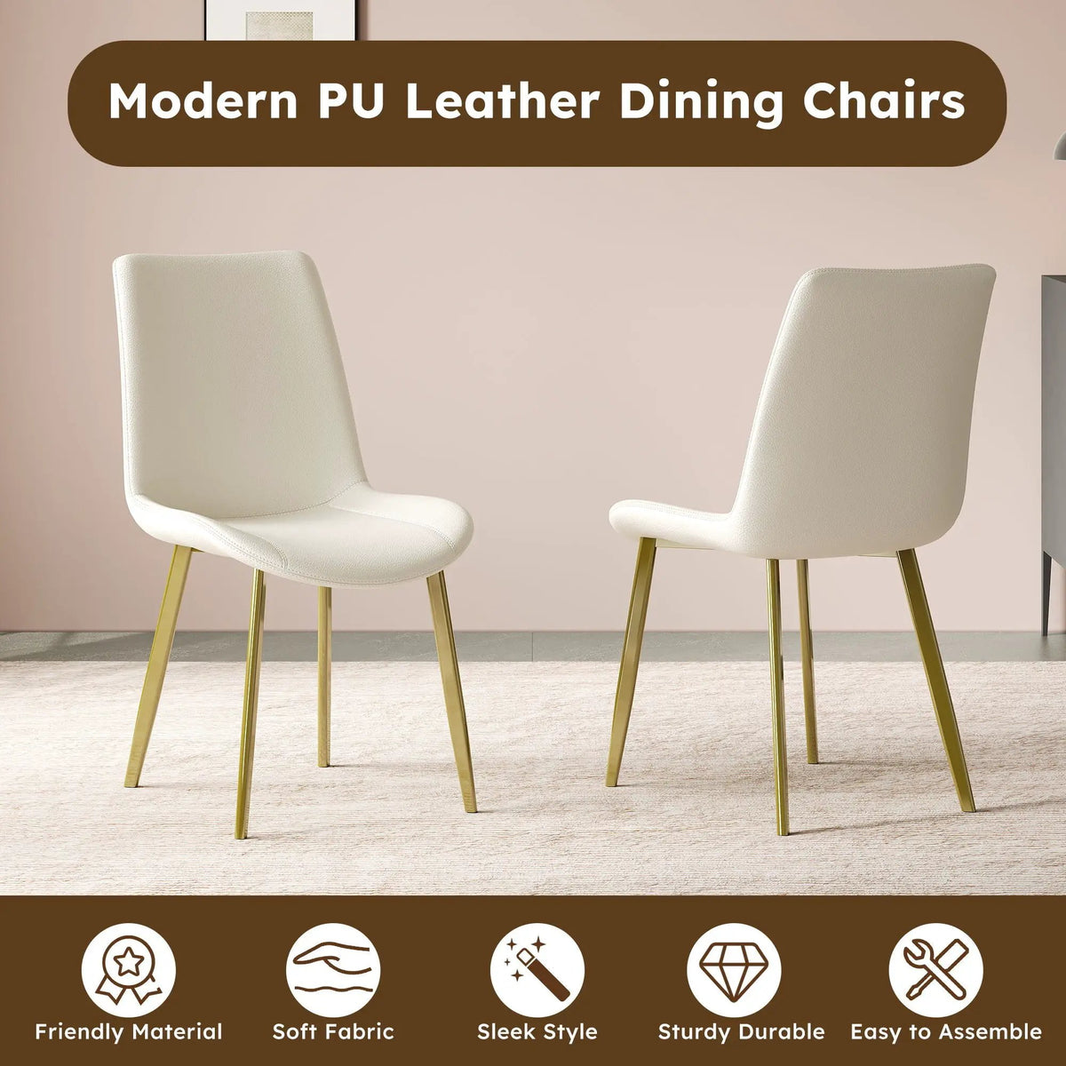 Modern Dining Chairs Ergonomic Design For Kitchen (Set of 4) by Unique Piece Furniture