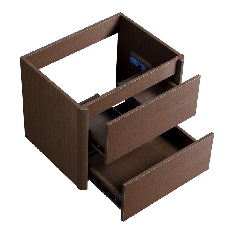 Wall Mounted Bathroom Vanity With Soft Close Drawer - Black Brown by HouseOfZazla