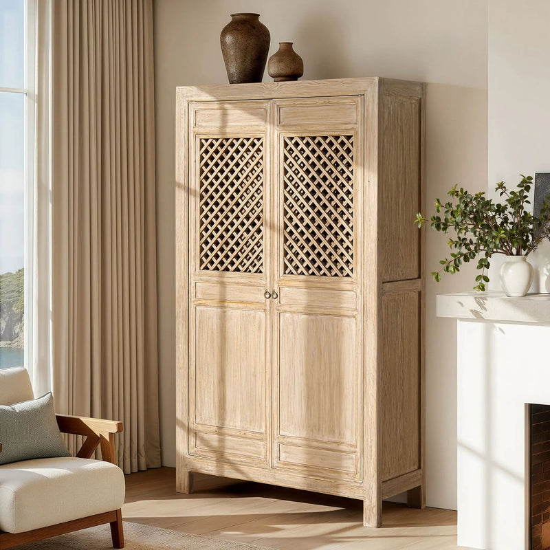 Arden - 2 Door Bookcase Storage Cabinet - Natural by HouseOfZazla