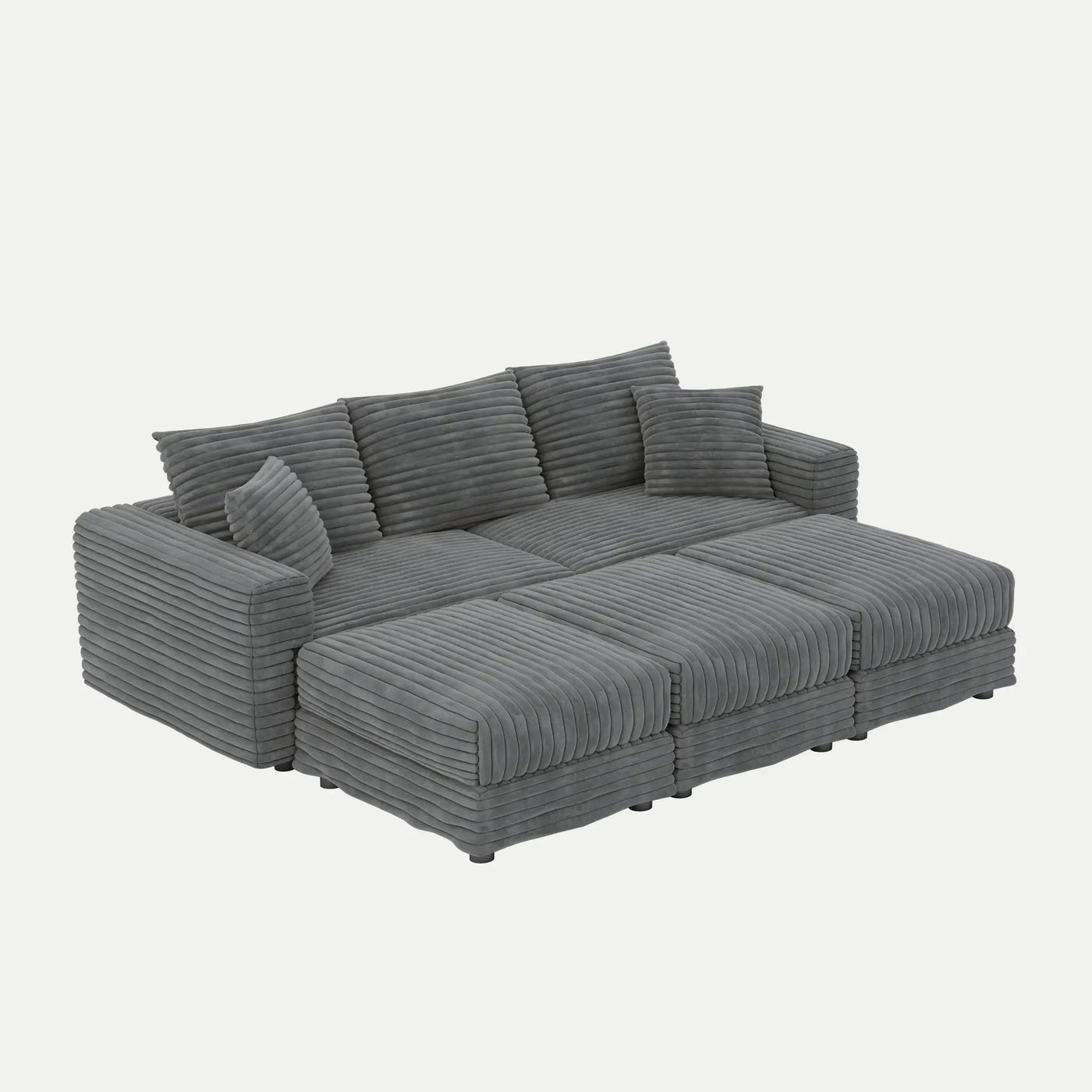 Convertible Deep Seat Sofa With Soft Pillows And Ottomans by HouseOfZazla