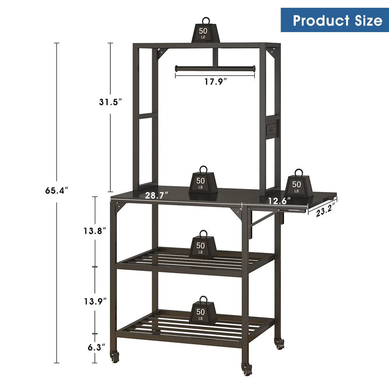 Heavy Duty 3D Printer Stand With Filament Storage Rack - Black by HouseOfZazla