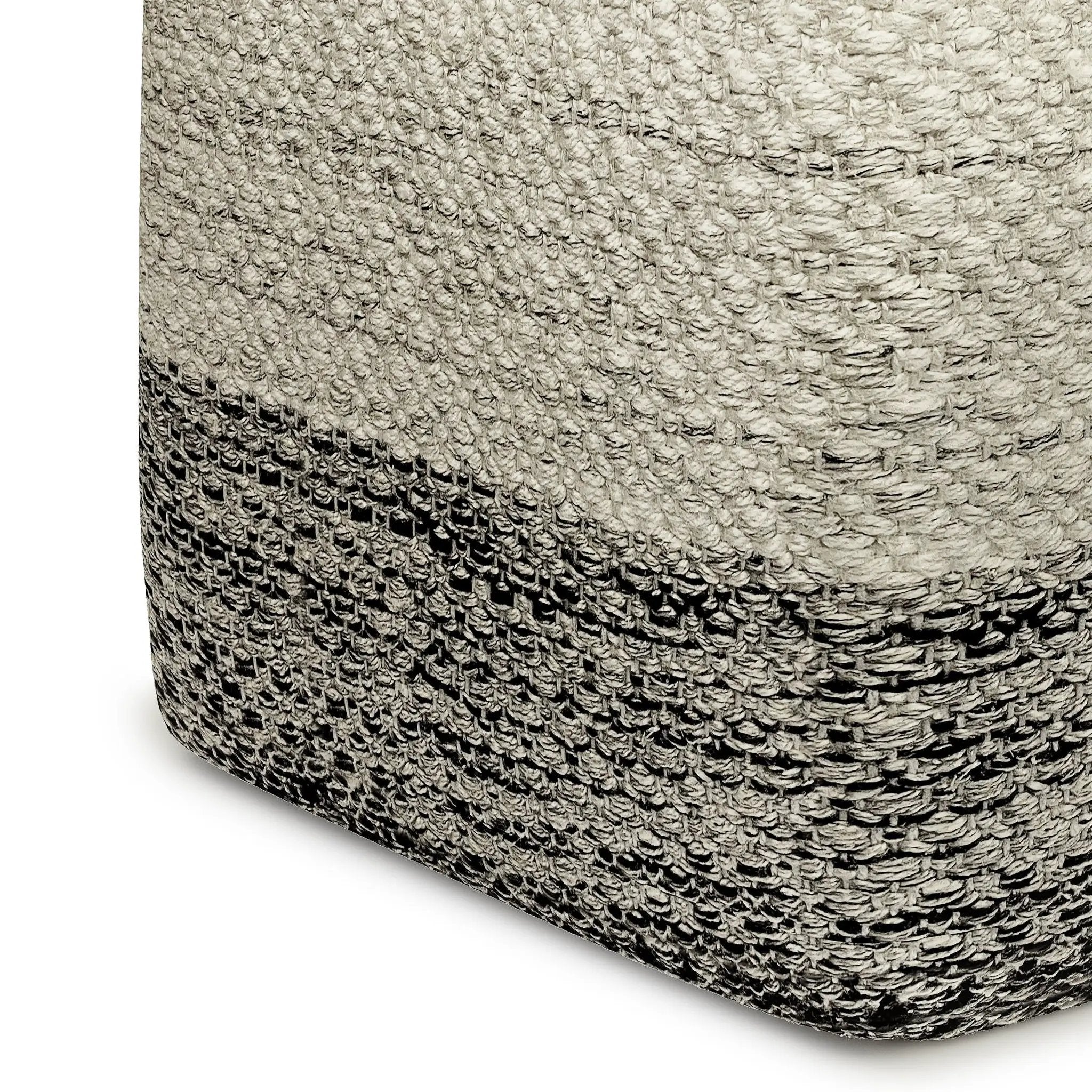 Macie - Square Woven Outdoor / Indoor Pouf - Gray / White by Unique Piece Furniture