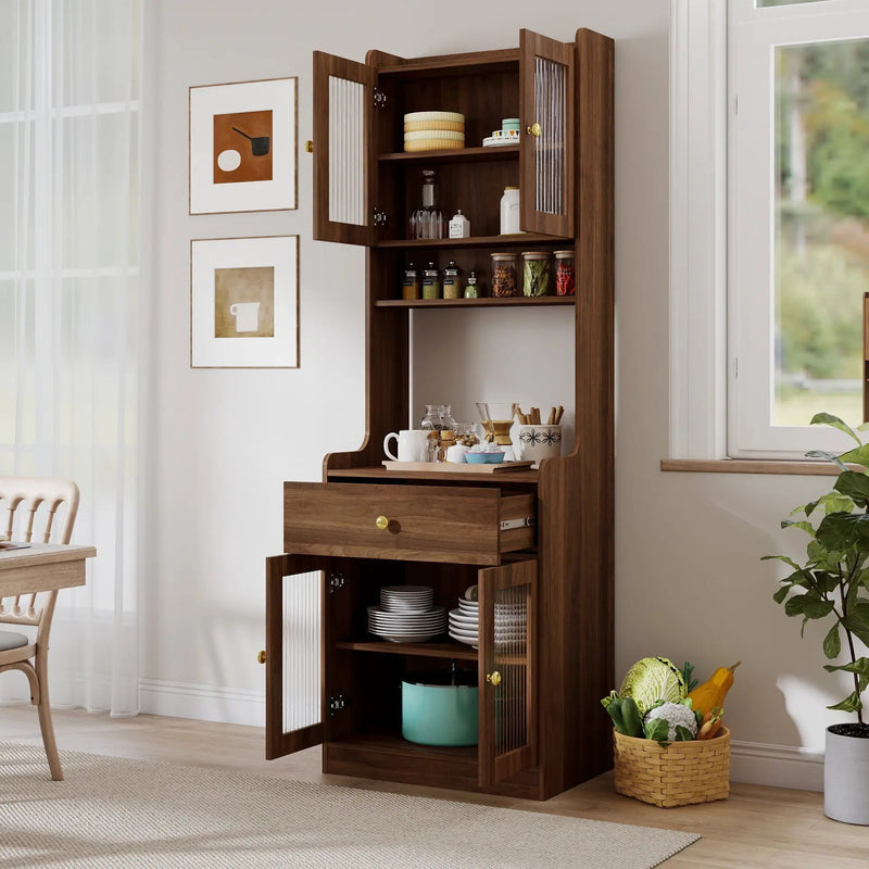 Kitchen Pantry Hutch Storage Cabinet Farmhouse Style by HouseOfZazla