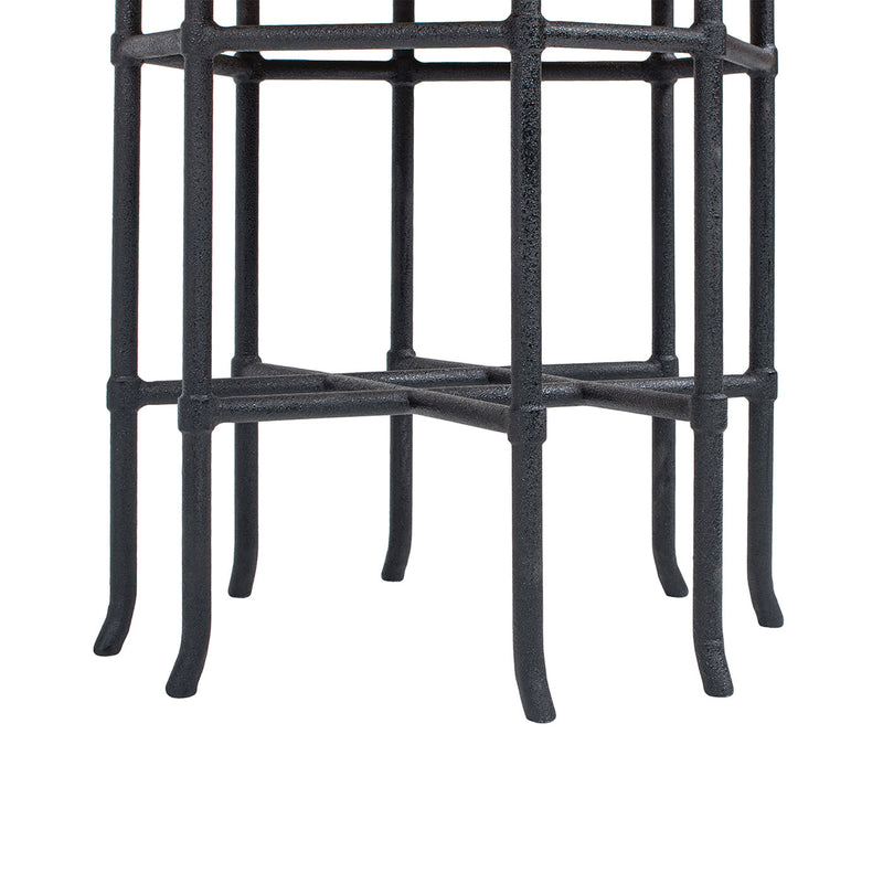 Foundry 24" Square Reclaimed Pine Wood & Iron Side Table Antique by HouseOfZazla