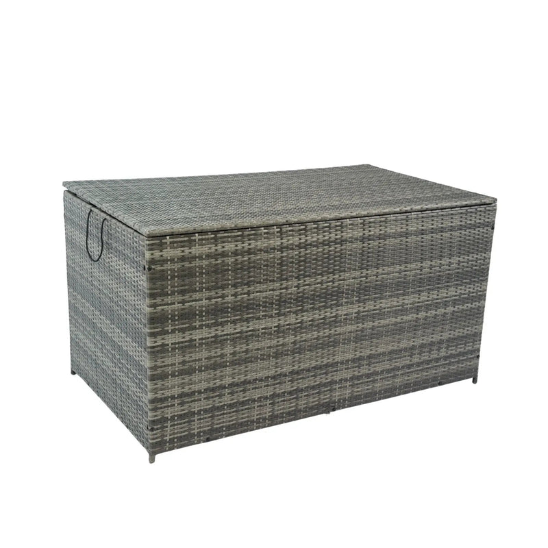 Outdoor Storage Box, Wicker Patio Deck Boxes With Lid, Outdoor Cushion Storage For Kids Toys, Pillows, Towel, Wicker by HouseOfZazla