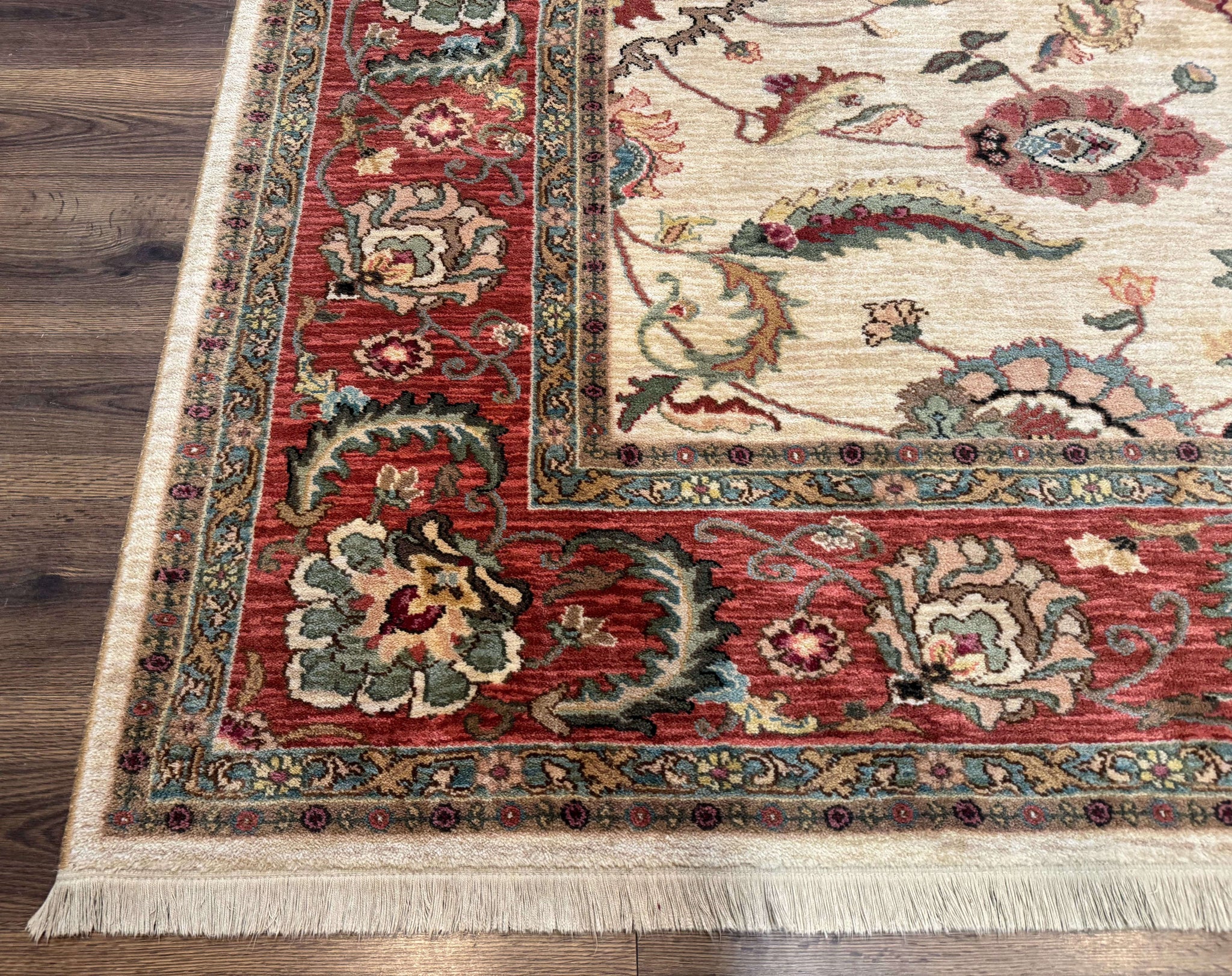 Karastan Rug 8.8 x 10, Ashara Agra Ivory #549, Wool, Vintage by Jewel Rugs
