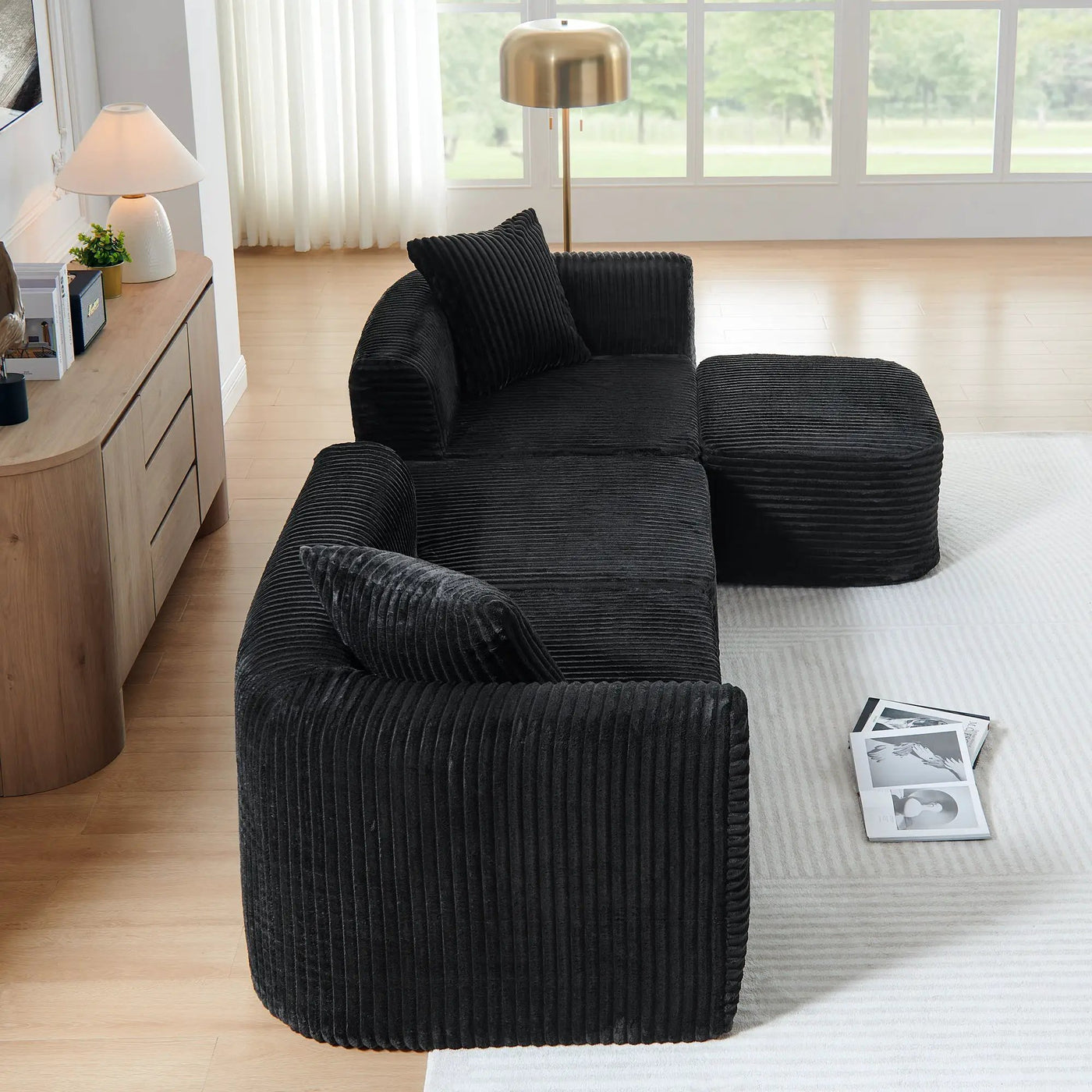 114" Cloud Sectional Couch with L-Shape Chaise by HouseOfZazla