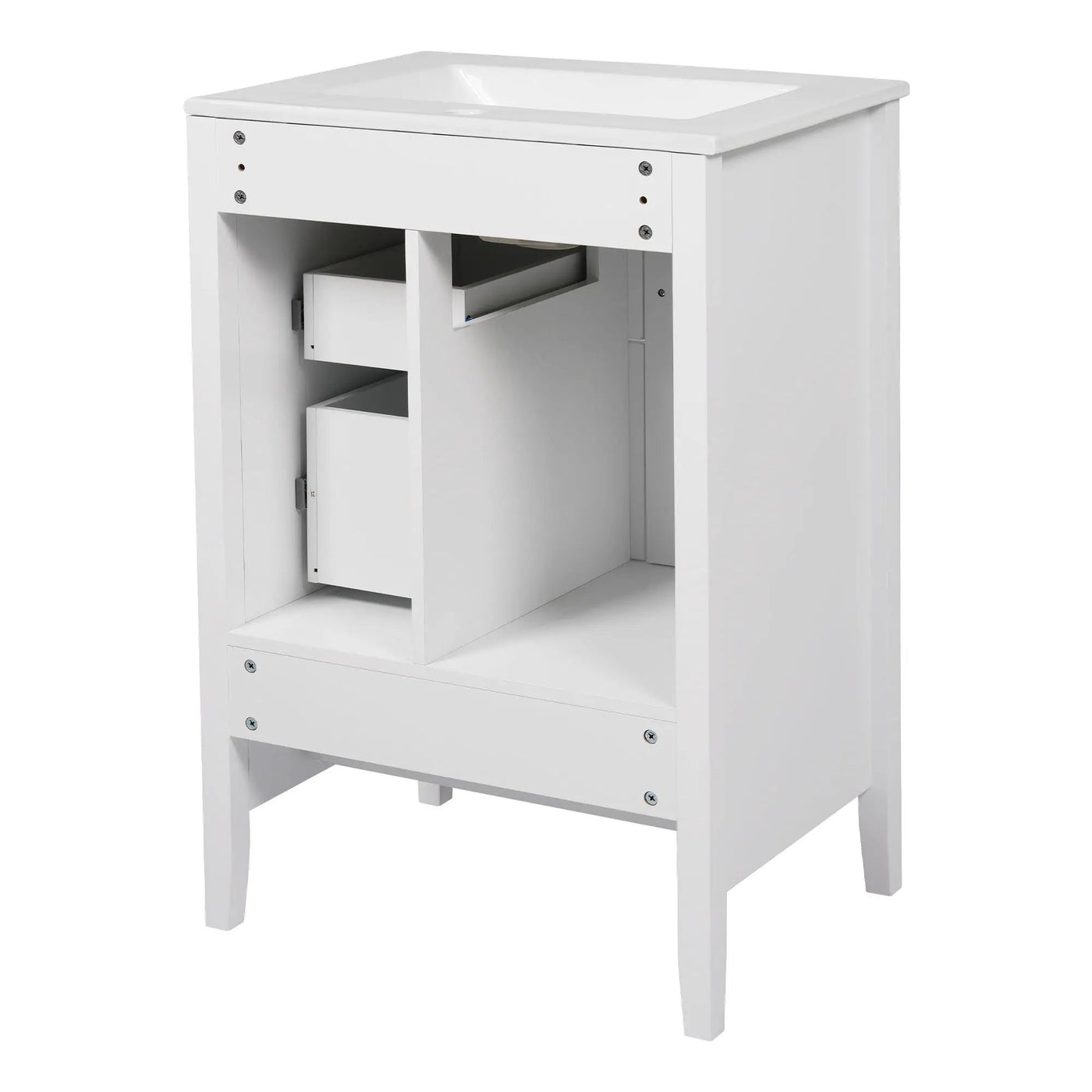 Retro Bathroom Vanity With Sink, Soft Closing Cabinet & Drawers by HouseOfZazla