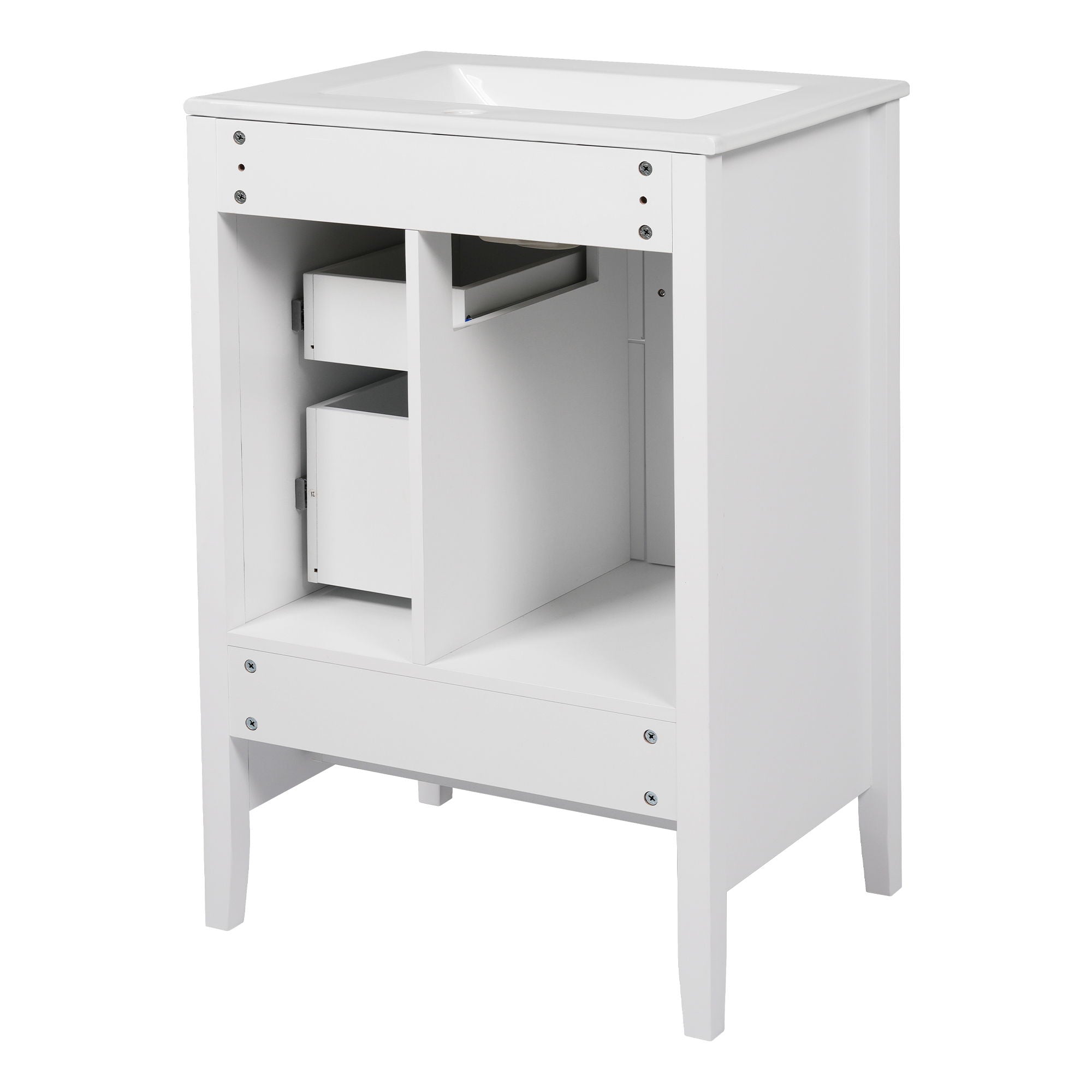 Retro Bathroom Vanity With Sink, Soft Closing Cabinet & Drawers by HouseOfZazla