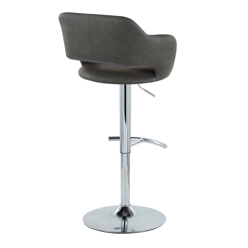 Margarite - Contemporary Ajustable Barstool With Swivel With Rounded T Footrest (Set of 2) by Unique Piece Furniture