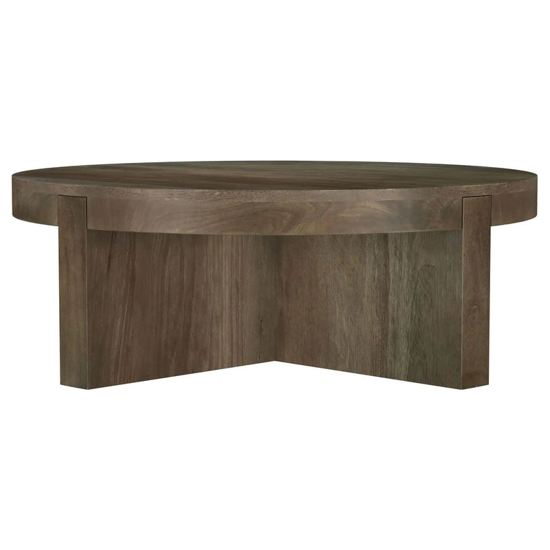 Kinkaid Round Solid Mango Wood Coffee Table Brown by Unique Piece Furniture