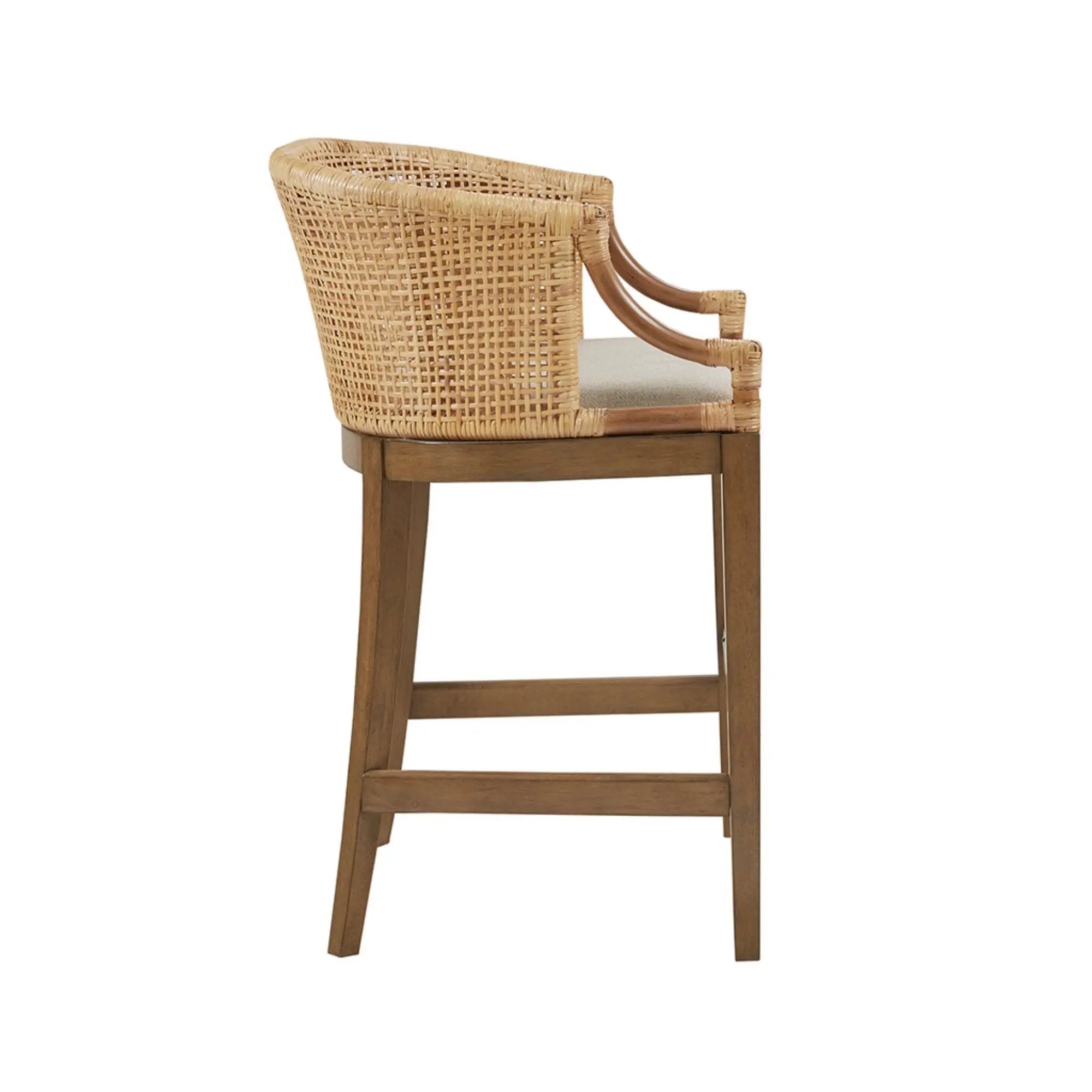 Casual Handcrafted Rattan Counter Stool by HouseOfZazla