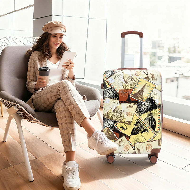 3-Piece PC Spinner Wheel Luggage Set with Printed Pattern by HouseOfZazla